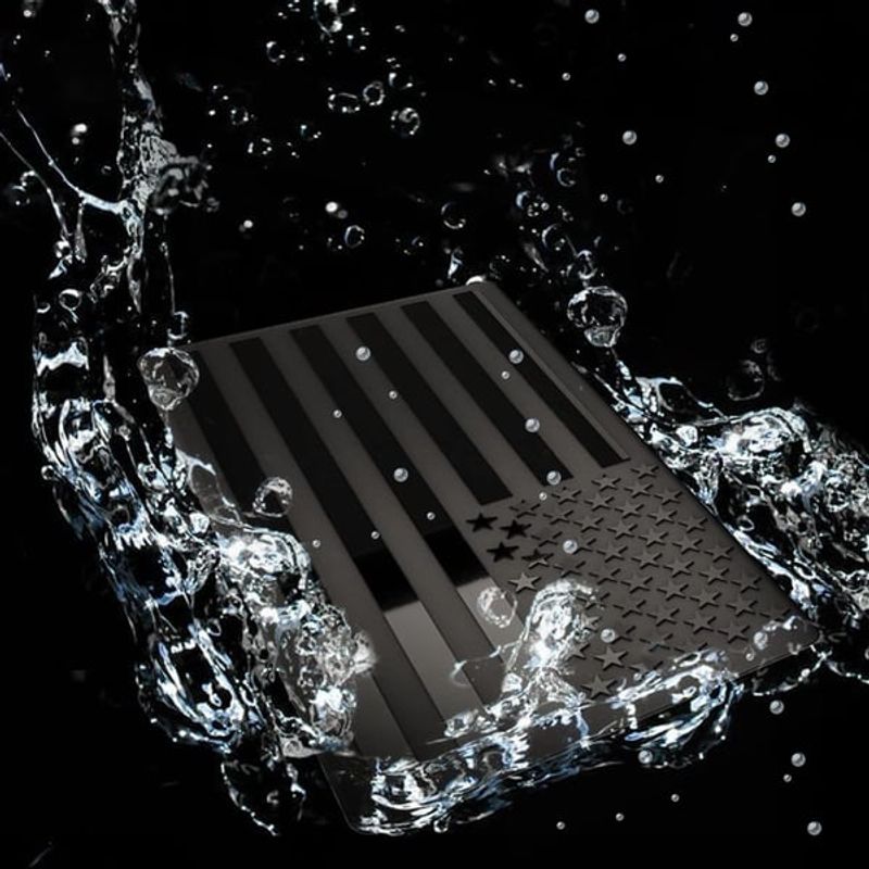 3D All-Black American Flag Emblem Decal